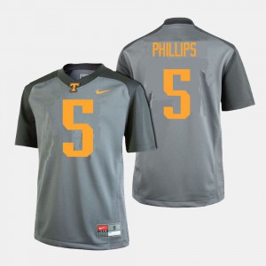 College Football Kyle Phillips UT Jersey #5 For Men Gray 214706-585
