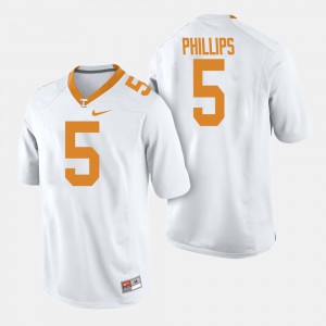 College Football #5 For Men Kyle Phillips UT Jersey White 827019-512