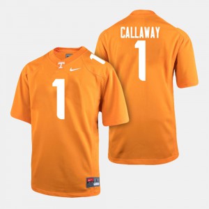 College Football Orange #1 Mens Marquez Callaway UT Jersey 393133-515