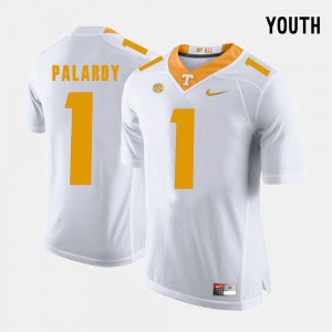Youth College Football White #1 Michael Palardy UT Jersey 770361-952