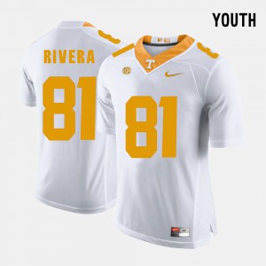 College Football White #81 Kids Mychal Rivera UT Jersey 119607-156