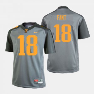 Princeton Fant UT Jersey Gray #18 For Men's College Football 852323-546