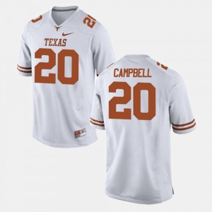 Earl Campbell Texas Jersey For Men College Football White #20 150394-558