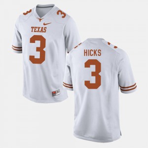 College Football White Men Jordan Hicks Texas Jersey #3 101261-762