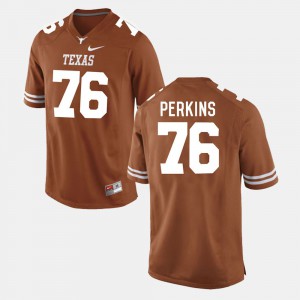#76 College Football Kent Perkins Texas Jersey Burnt Orange For Men's 607783-935
