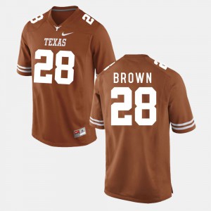 Men #28 College Football Burnt Orange Malcolm Brown Texas Jersey 795507-813