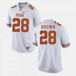 For Men Malcolm Brown Texas Jersey White #28 College Football 642588-188
