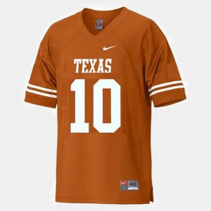 College Football #10 Vince Young Texas Jersey Orange Youth 878285-235