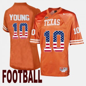 For Men Throwback Vince Young Texas Jersey Orange #10 421820-324