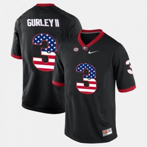 Todd Gurley II UGA Jersey Black #3 For Men US Flag Fashion 930007-489