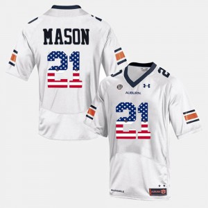 Tre Mason Auburn Jersey US Flag Fashion White Mens #21 114322-256