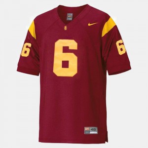 Red Youth(Kids) #6 College Football Mark Sanchez USC Jersey 989662-631