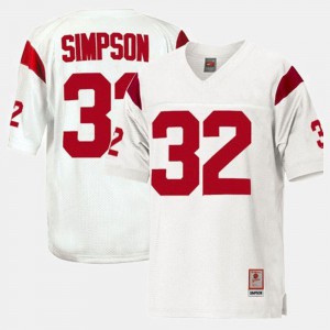 For Men's O.J. Simpson USC Jersey #32 White College Football 156477-777