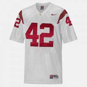 College Football #42 Ronnie Lott USC Jersey White Mens 993415-889
