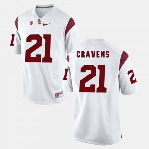 Mens Su'a Cravens USC Jersey Pac-12 Game #21 White 663574-437