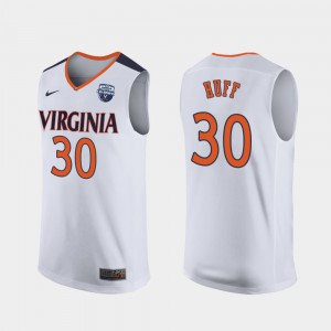 #30 White Jay Huff UVA Jersey For Men's 2019 Men's Basketball Champions 413934-512