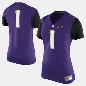 #1 Women's Purple College Football Washington Jersey 591970-335