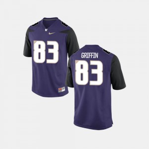 College Football Mens Connor Griffin Washington Jersey #83 Purple 872554-762