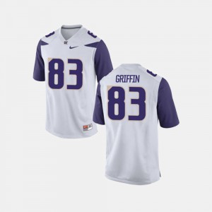#83 White For Men's College Football Connor Griffin Washington Jersey 928090-582