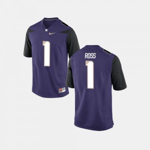 #1 For Men's John Ross III Washington Jersey Purple College Football 478158-474