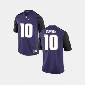 College Football Purple For Men Jusstis Warren Washington Jersey #10 796968-215