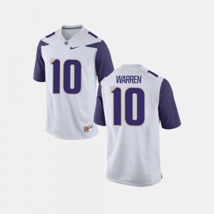 Jusstis Warren Washington Jersey #10 White For Men's College Football 907093-361