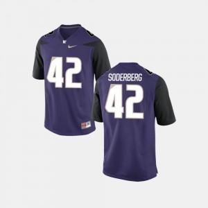 #42 Van Soderberg Washington Jersey College Football Purple Men's 427818-596