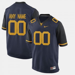 WVU Customized Jersey #00 College Limited Football Blue Mens 313937-409