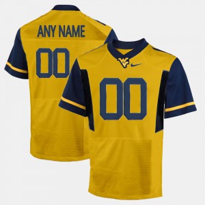 For Men College Limited Football WVU Customized Jersey Gold #00 413011-303