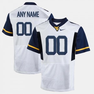 White #00 College Limited Football For Men's WVU Custom Jersey 495499-850