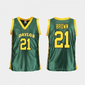 College Basketball Kalani Brown Baylor Jersey #21 Green Replica For Women 758857-827