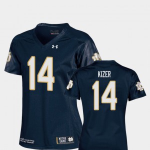 #14 DeShone Kizer Notre Dame Jersey College Football For Women Navy Replica 362043-915