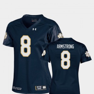 College Football Jafar Armstrong Notre Dame Jersey #8 Navy Replica Womens 613769-359