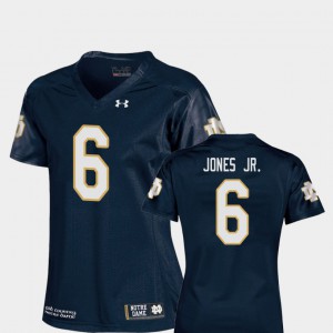 For Women's #6 College Football Replica Navy Tony Jones Jr. Notre Dame Jersey 688233-784