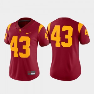 Game USC Jersey Cardinal College Football For Women's #43 357078-321