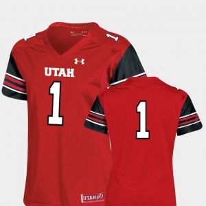 Ladies College Football Utah Jersey #1 Finished Replica Red 109236-451