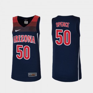 For Kids Navy College Basketball Alec Spence Arizona Jersey Replica #50 255244-595