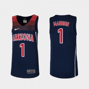 Replica Nico Mannion Arizona Jersey For Kids #1 College Basketball Navy 143705-677