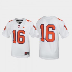 White Clemson Jersey Football Youth(Kids) #16 Untouchable 296038-658