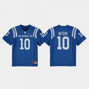 Royal #10 Marquis Waters Duke Jersey College Football Game 2018 Independence Bowl Youth(Kids) 571033-406