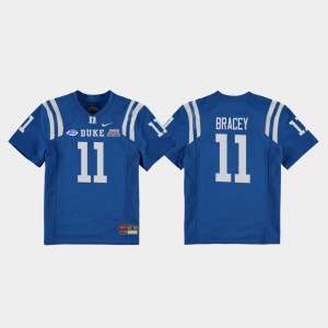 College Football Game Scott Bracey Duke Jersey For Kids 2018 Independence Bowl #11 Royal 269355-710