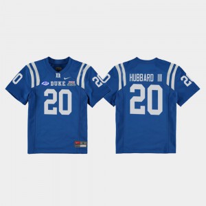 For Kids Marvin Hubbard III Duke Jersey 2018 Independence Bowl #20 College Football Game Royal 218197-370