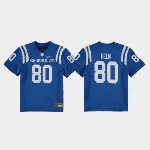 Royal For Kids Daniel Helm Duke Jersey College Football Game #80 2018 Independence Bowl 908603-900