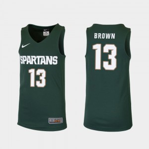 College Basketball Kids Replica Green #3 Gabe Brown MSU Jersey 419368-115