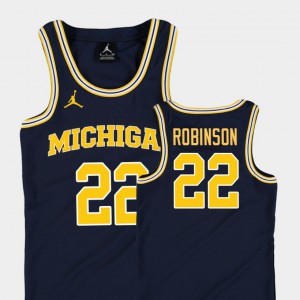 Youth Replica College Basketball Jordan Duncan Robinson Michigan Jersey #22 Navy 170426-740