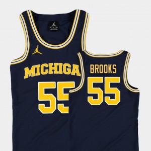 Navy Replica #55 Eli Brooks Michigan Jersey College Basketball Jordan Youth 529657-111
