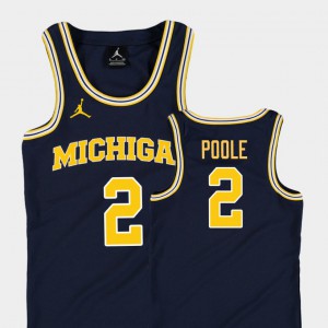#2 For Kids College Basketball Jordan Replica Jordan Poole Michigan Jersey Navy 725760-373