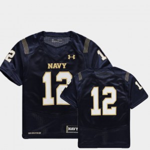 Navy Jersey #12 College Football Finished Replica Youth Navy 369276-719