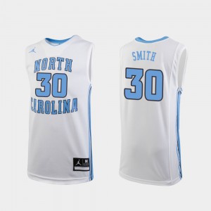 Replica K.J. Smith UNC Jersey College Basketball Kids White #30 307413-974