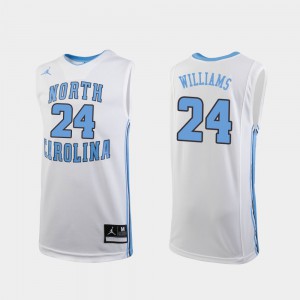 Kids Replica Kenny Williams UNC Jersey White #24 College Basketball 906985-195